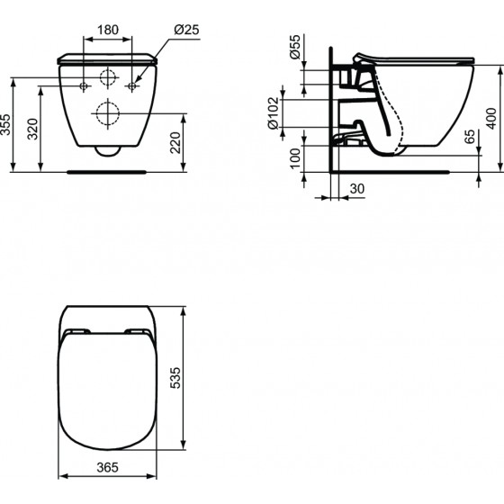 Vas WC suspendat - Ideal Standard Aquablade®
