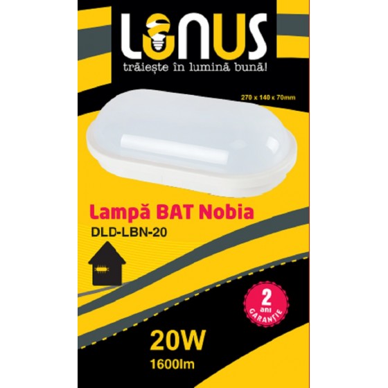 Lampa bat led, 270x140x70 mm, 20W, IP54, Lunus Nobia