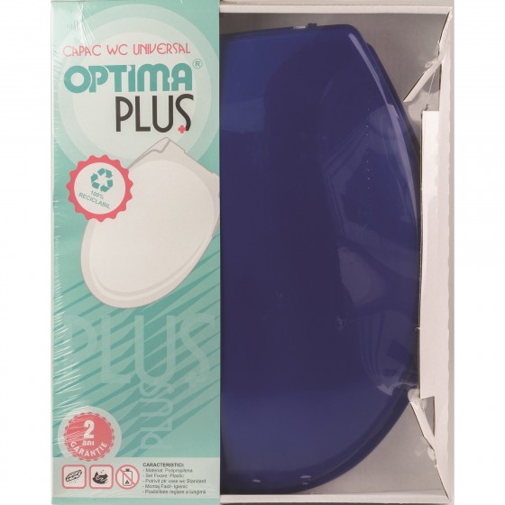 Capac WC universal Optima Plus, plastic, Albastru